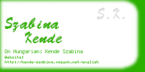 szabina kende business card